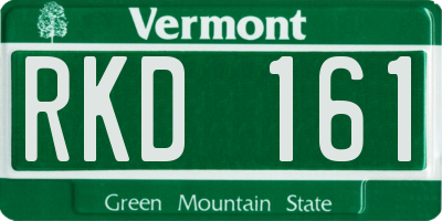VT license plate RKD161