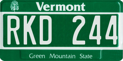 VT license plate RKD244