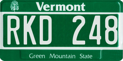 VT license plate RKD248
