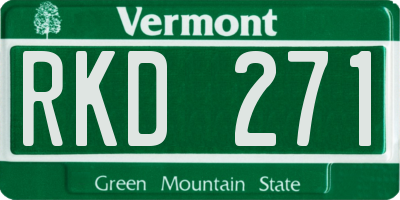 VT license plate RKD271