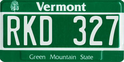VT license plate RKD327