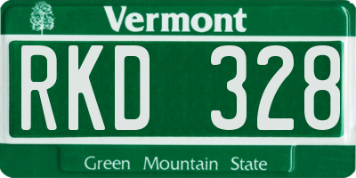 VT license plate RKD328