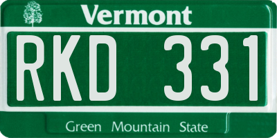 VT license plate RKD331