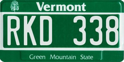 VT license plate RKD338
