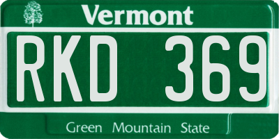 VT license plate RKD369