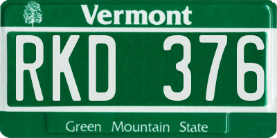 VT license plate RKD376