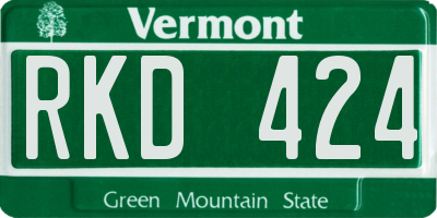 VT license plate RKD424