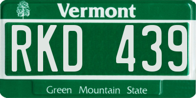 VT license plate RKD439