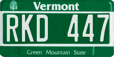 VT license plate RKD447