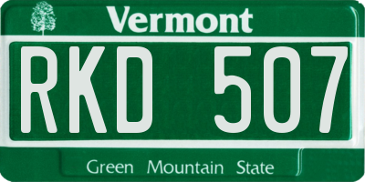 VT license plate RKD507