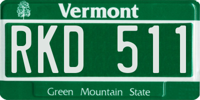 VT license plate RKD511