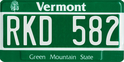VT license plate RKD582