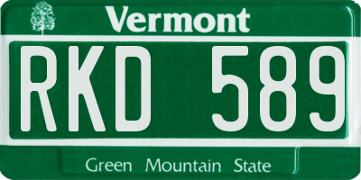 VT license plate RKD589