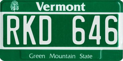 VT license plate RKD646