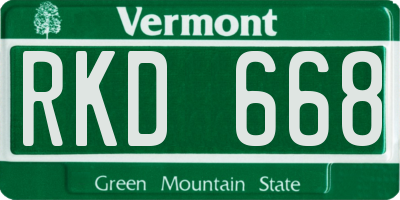 VT license plate RKD668