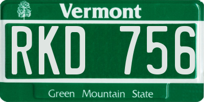 VT license plate RKD756