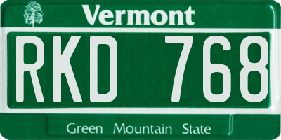 VT license plate RKD768