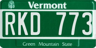 VT license plate RKD773