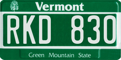 VT license plate RKD830