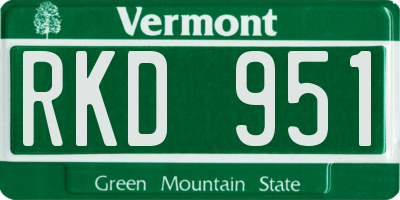VT license plate RKD951