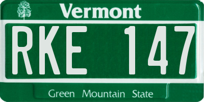VT license plate RKE147