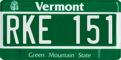 VT license plate RKE151