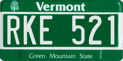 VT license plate RKE521