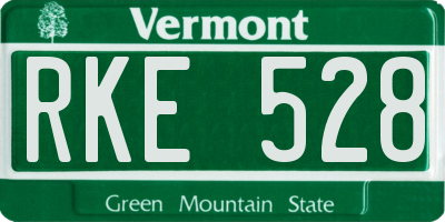 VT license plate RKE528