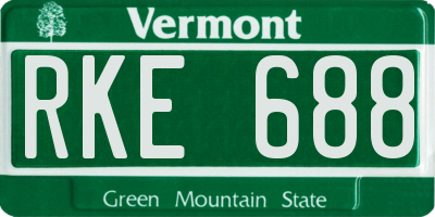 VT license plate RKE688