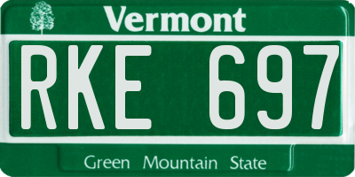 VT license plate RKE697