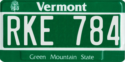 VT license plate RKE784