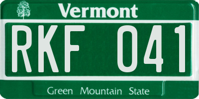 VT license plate RKF041