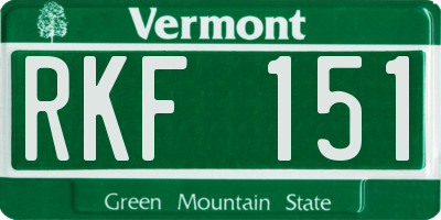 VT license plate RKF151