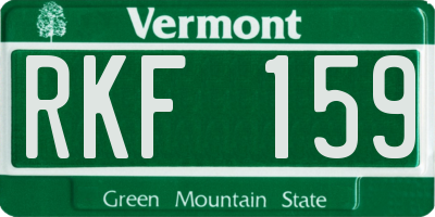 VT license plate RKF159