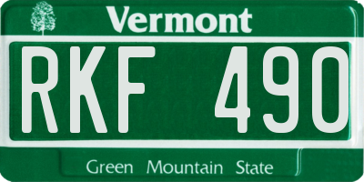 VT license plate RKF490