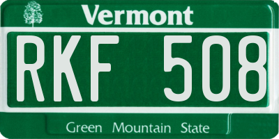 VT license plate RKF508