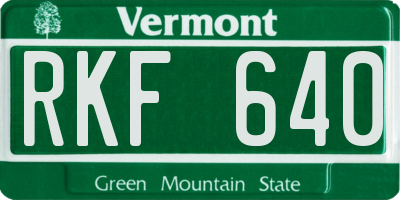 VT license plate RKF640