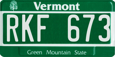 VT license plate RKF673