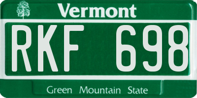 VT license plate RKF698