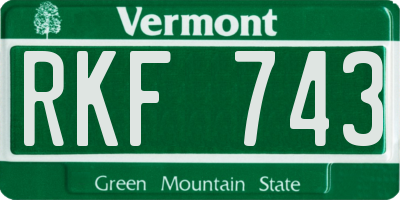 VT license plate RKF743