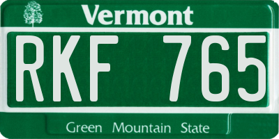 VT license plate RKF765