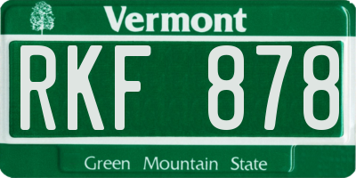 VT license plate RKF878