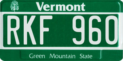 VT license plate RKF960
