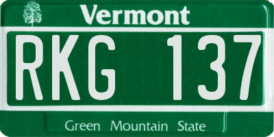 VT license plate RKG137