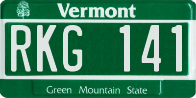 VT license plate RKG141