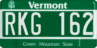 VT license plate RKG162