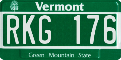VT license plate RKG176