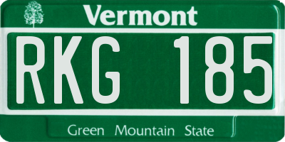 VT license plate RKG185