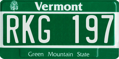 VT license plate RKG197