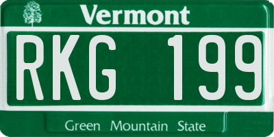 VT license plate RKG199